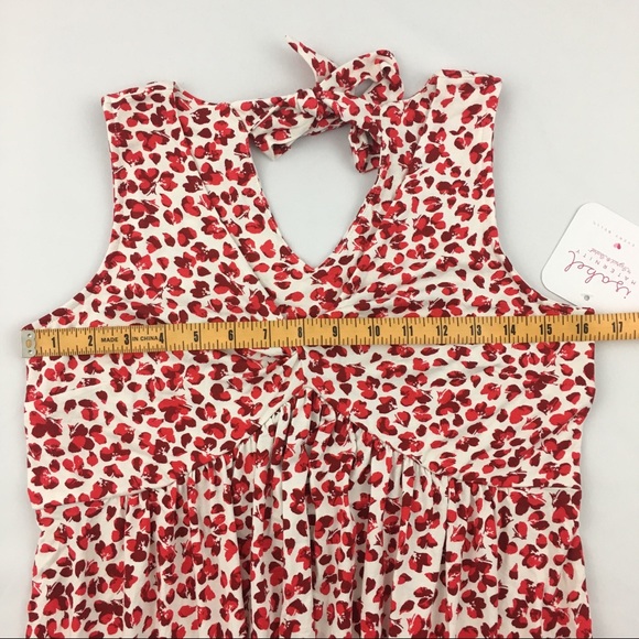 Isabel Maternity Red White Floral V-Neck Tie Back Sleeveless Tank Top XS - Picture 5 of 5